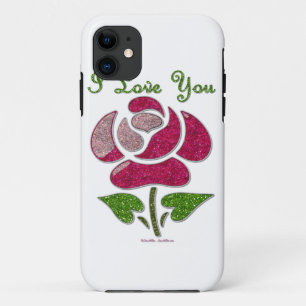 Case-Mate iPhone Case Pink Stencil Rose I Love You