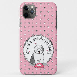 Case-Mate iPhone Case Pink Valentine Old English Chien à chiens gris 1 F