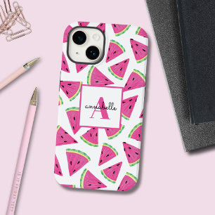 Coque Case-Mate iPhone Pink Watermelon Motif prénom initial