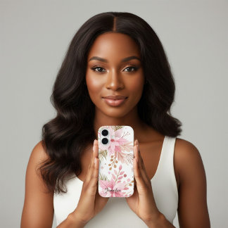 Coque Pour iPhone 16 Pink Winter Poinsettia Floral iPhone Case |