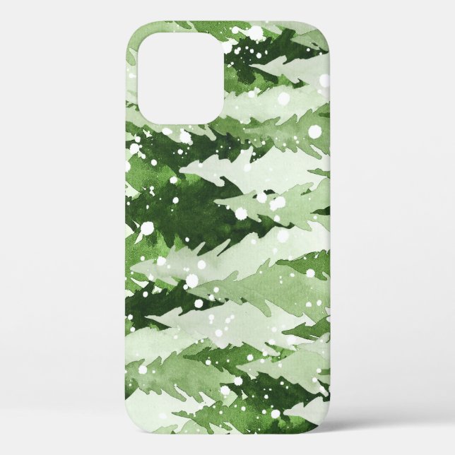 Coques Case-Mate iPhone Pins Neige : Aquarelle Noël. (Verso)