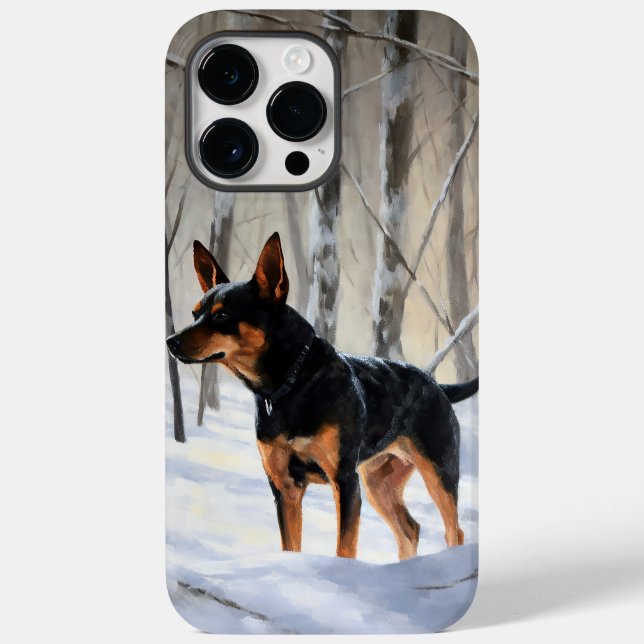 Coques Case-Mate iPhone Pinscher Nain Noël Laissez Tomber la Neige (Verso)