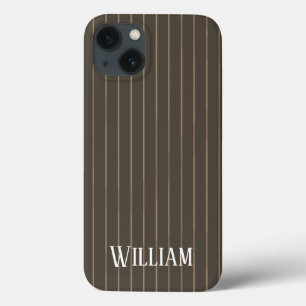 Case-Mate iPhone Case Pinstripes rétro-brun personnalisées Coque-Mate iP