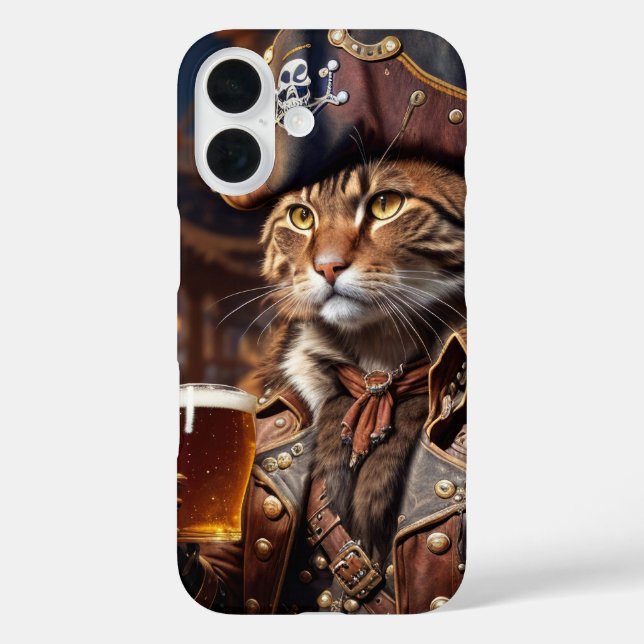 Coques Case-Mate iPhone Pirate cat avec bière (Verso)