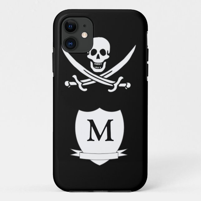 Coques Case-Mate iPhone Pirate et monogramme (Dos)