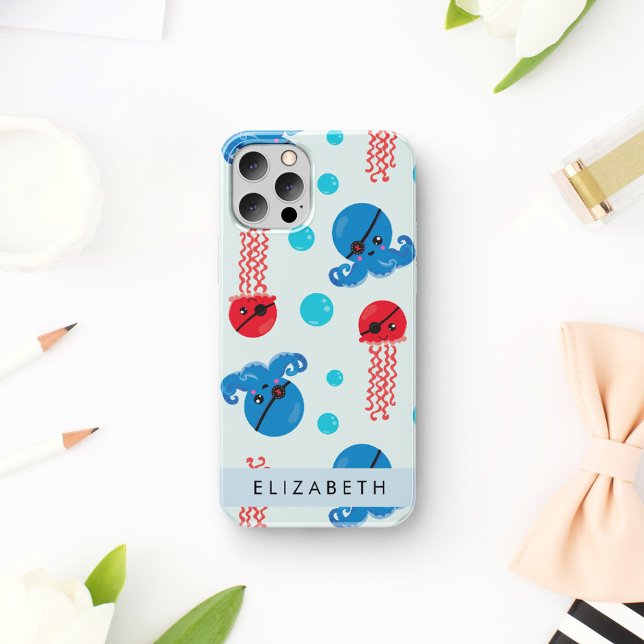 Coques Case-Mate iPhone Pirate Octopus, Pirate Jellfish, Mer, Votre Nom (Créateur téléchargé)