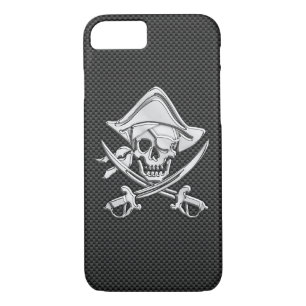 Coques Pour iPhone Pirate sur fibre de carbone noire