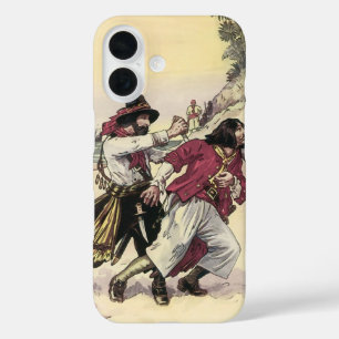 Coque Pour iPhone 16 Pirates Vintage, Duel jusqu'à la mort sur la plage