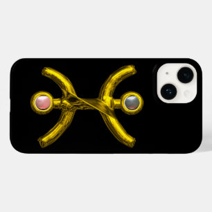Coque Case-Mate iPhone PISCES OR ZODIAC JEWEL rose blanc perles noir