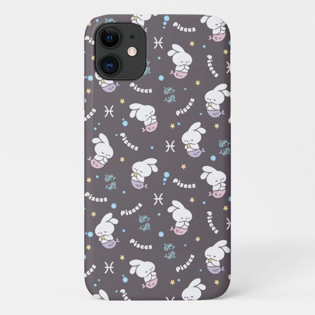 Coques Case-Mate iPhone Pisces Zodiac Harmonie : Bunny Mermaids Motif (Dos)