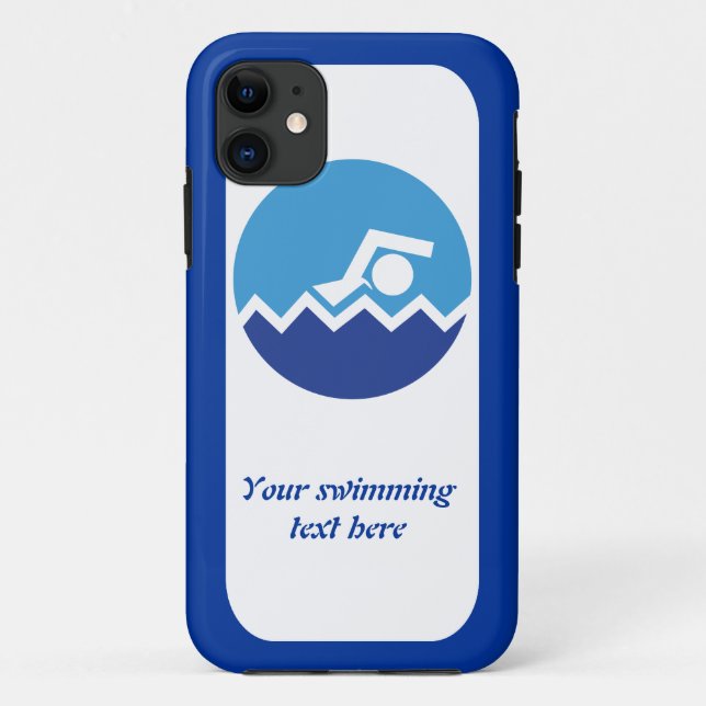 Coques Case-Mate iPhone Pismming venin, swimmer on blue circle custom (Dos)