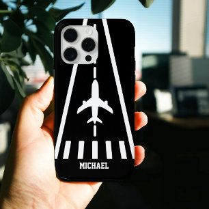 Coque Case-Mate iPhone Piste d'atterrissage d'avion d'anniversaire noir e