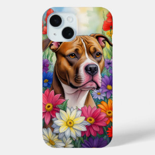 Coque Case-Mate iPhone Pitbull dans le jardin des fleurs