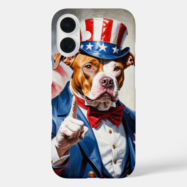 Coques Case-Mate iPhone Pitbull patriotique en pose d'Oncle Sam (Verso)