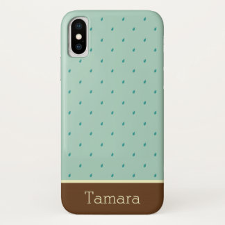 Coque iPhone X Pitter-Patter Raindrops Monogram
