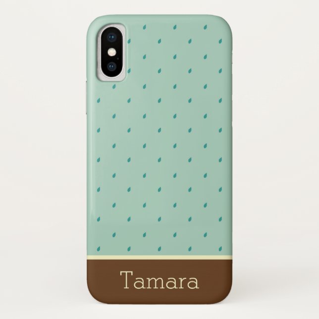 Coques Case-Mate iPhone Pitter-Patter Raindrops Monogram (Dos)