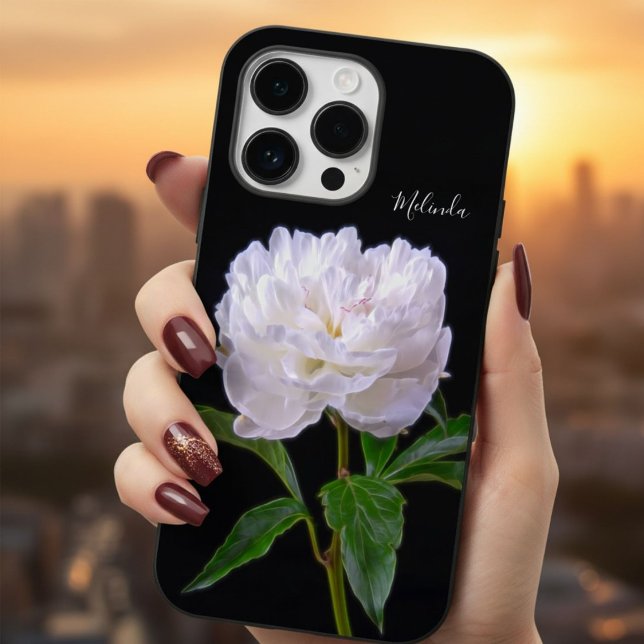 Coques Case-Mate iPhone Pivoine blanche élégante une fleur comme aucune au (Créateur téléchargé)