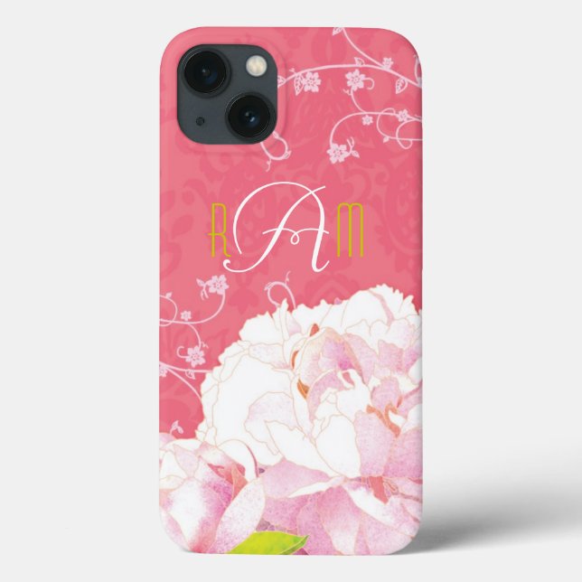 Coques Case-Mate iPhone Pivoine, caisse décorée d'un monogramme d'air (Verso)