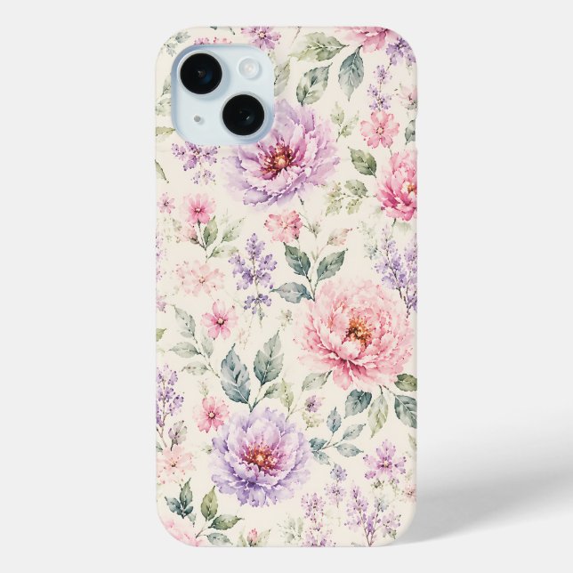 Coques Case-Mate iPhone Pivoine Florale Aquarelle Douce (Verso)