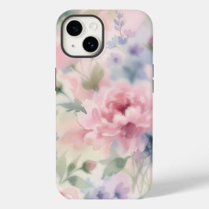 Coque Case-Mate iPhone Pivoine Florale Aquarelle Rose Clair