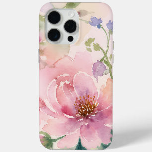 Coque Case-Mate iPhone Pivoine Florale Aquarelle Rose Pâle