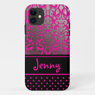 Coque Case-Mate iPhone PixDezines Flora Damask/Pink+Black/DO-IT-YOURSELF