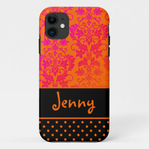 Coque Case-Mate Pour iPhone PixDezines Tanza Damask/JO+rose+noir/DO-IT-YOURSEL