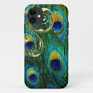 Coque iPhone 11 PixDezines tourbillons psychédéliques Peacock+fili