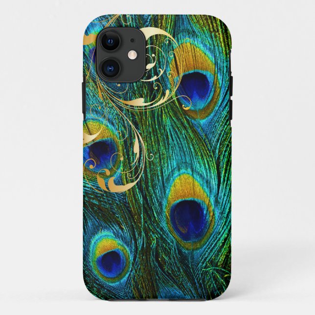 Coques Case-Mate iPhone PixDezines tourbillons psychédéliques Peacock+fili (Dos)