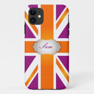 Coques Pour iPhone PixDezines union jack/framboise+orange
