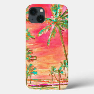 Coque Case-Mate iPhone PixDezines Vintage Hawaiian Beach/Coral/Turquoise