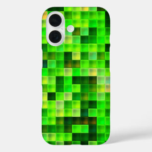 Coque Pour iPhone 16 Pixels de jeu vidéo Motif Carré vert