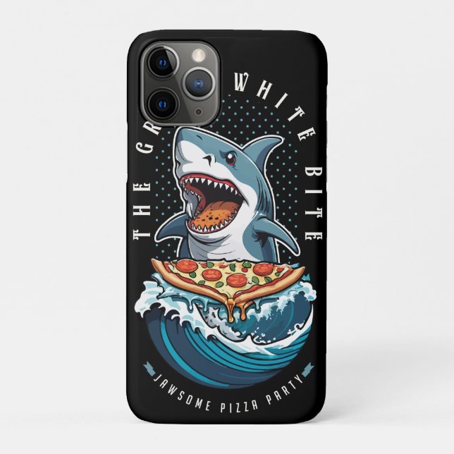 Coques Case-Mate iPhone Pizza pour manger des requins | Le Grand Bite Blan (Dos)