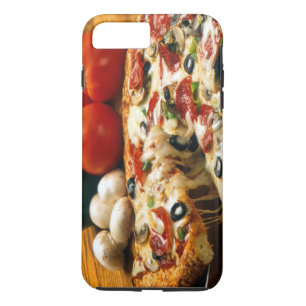 Coque iPhone 8 Plus/7 Plus Pizza Tomates Champignons Olives Fromage