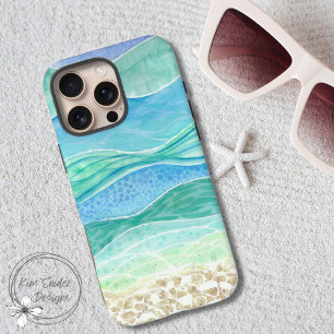 Coque iPhone 16 Pro Max Plage Abstraite en aquarelle