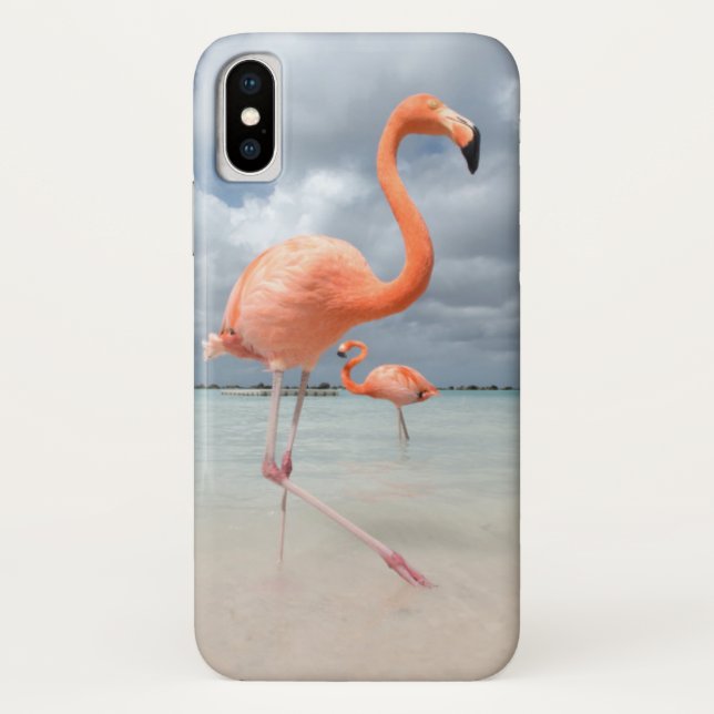 Coques Case-Mate iPhone Plage Aruba de Flamants roses (Dos)