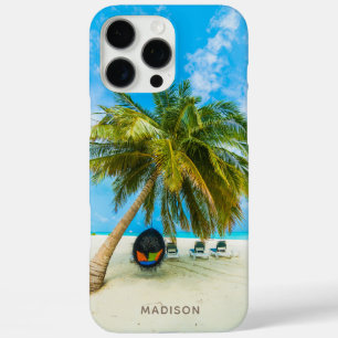 Coque iPhone 16 Pro Max Plage aux Maldives cas de téléphone de nom personn