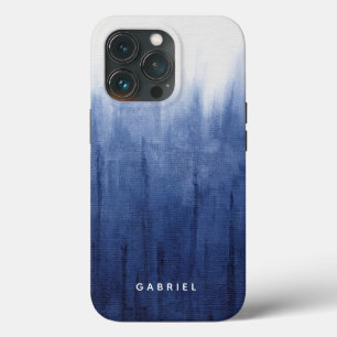 Case-Mate iPhone Case Plage Côtière Moderne Bleu n Blanc Shibori Tie Dye
