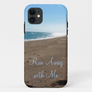 Coque iPhone 11 Plage courue loin avec moi citation