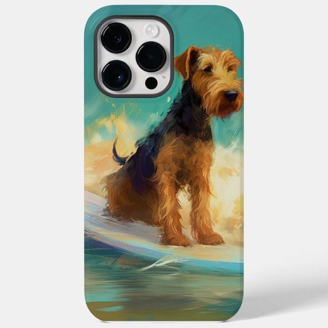 Coques Case-Mate iPhone Plage d'Airedale Surf Painting (Verso)