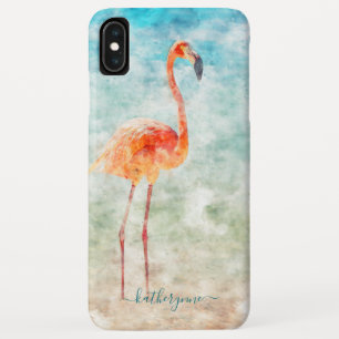 Case-Mate iPhone Case Plage de Flamant rose d'aquarelle tropicale