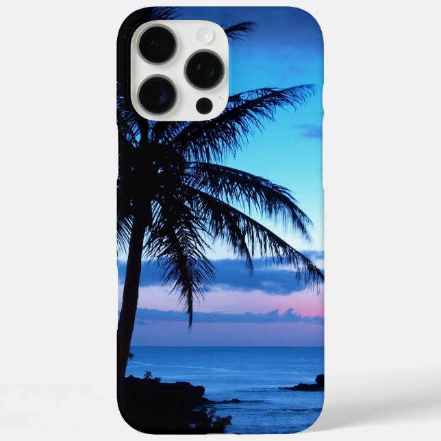 Coques Case-Mate iPhone Plage de l'île tropicale Océan bleu rose coucher d (Verso)