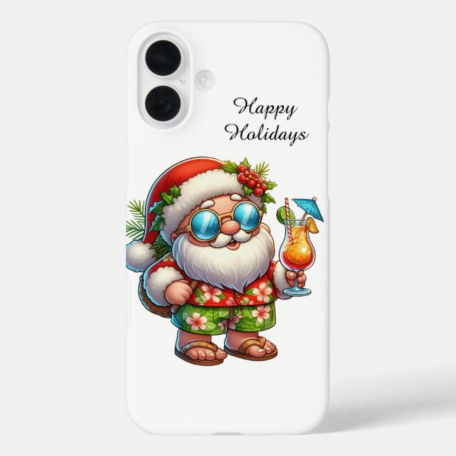Coques Case-Mate iPhone Plage de Noël festive personnalisable avec le Père (Verso)