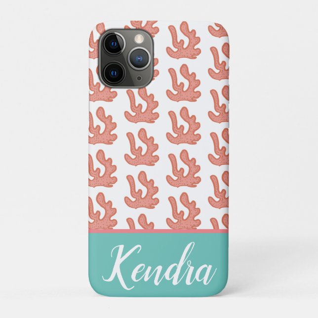 Coques Case-Mate iPhone Plage de récif corallien motif d'été sarcelle (Dos)