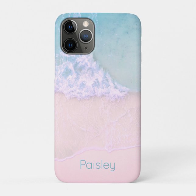 Coques Case-Mate iPhone Plage de sable tropical avec Monogramme de mer Tur (Dos)