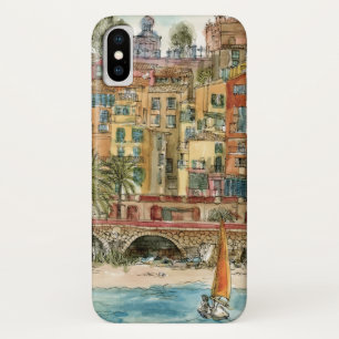 Etui iPhone Case-Mate Plage et bâtiments d'aquarelle des destinations  