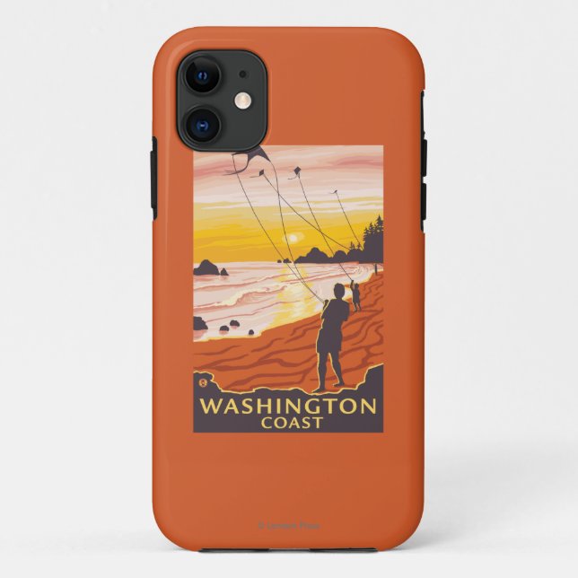Coques Case-Mate iPhone Plage et cerfs-volants - côte de Washington (Dos)