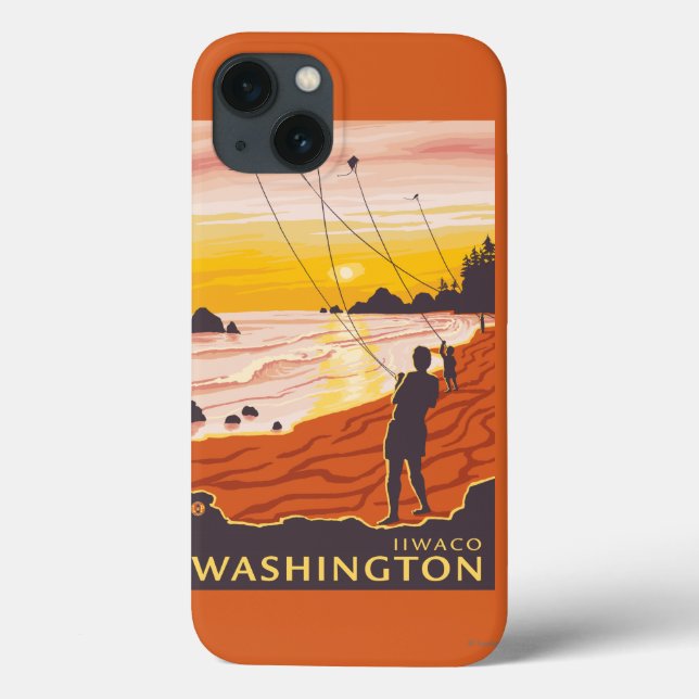 Coques Case-Mate iPhone Plage & Kites - Ilwaco, Washington (Verso)