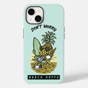 Coque Case-Mate iPhone Plage Ne T'inquiète Pas Heureux – Drôle Surfeur Pi