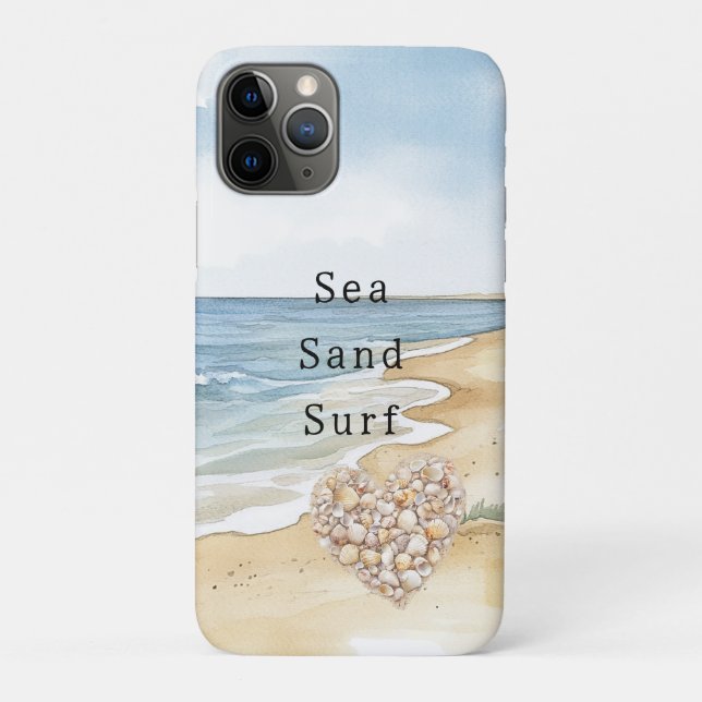 Coques Case-Mate iPhone Plage Océan Coquillages Cœur (Dos)